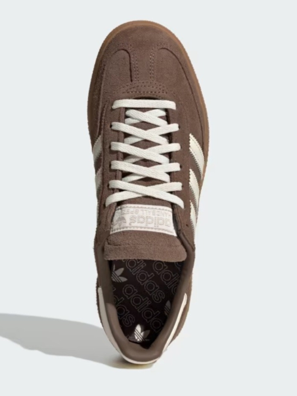 adidas Brown Suede Trainer with Cream Stripes